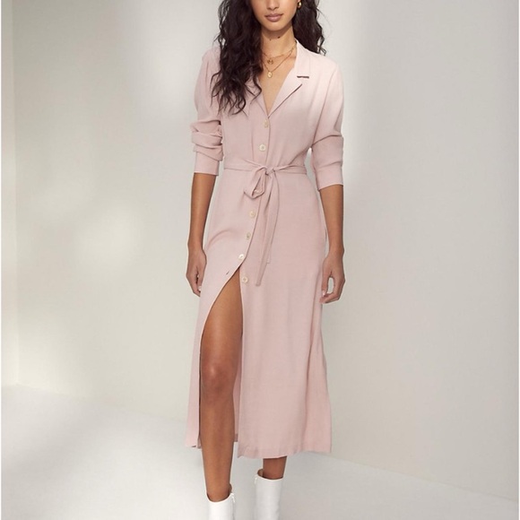 Wilfred Pink Button-Up Long sleeve shirt Dress - Picture 2 of 13